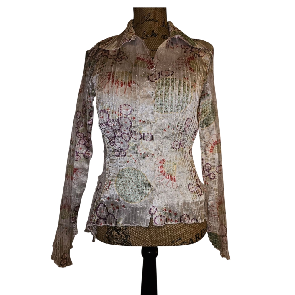 C.C Tan and Brown Notched Collar Fitted Button Down Shirt